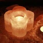 Bougeoir en pierre cristal de sel de l'himalaya, 800-1000g, 10x8cm, en cristal, pour un SPA, pour un mariage, la saint-valentin 25