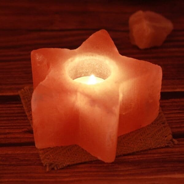Bougeoir en pierre cristal de sel de l'himalaya, 800-1000g, 10x8cm, en cristal, pour un SPA, pour un mariage, la saint-valentin 4