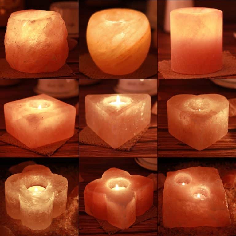 Bougeoir en pierre cristal de sel de l'himalaya, 800-1000g, 10x8cm, en cristal, pour un SPA, pour un mariage, la saint-valentin 1