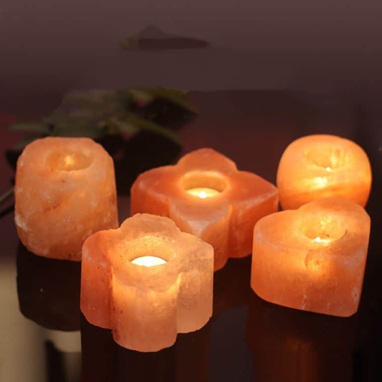 Bougeoir en pierre cristal de sel de l'himalaya, 800-1000g, 10x8cm, en cristal, pour un SPA, pour un mariage, la saint-valentin 2