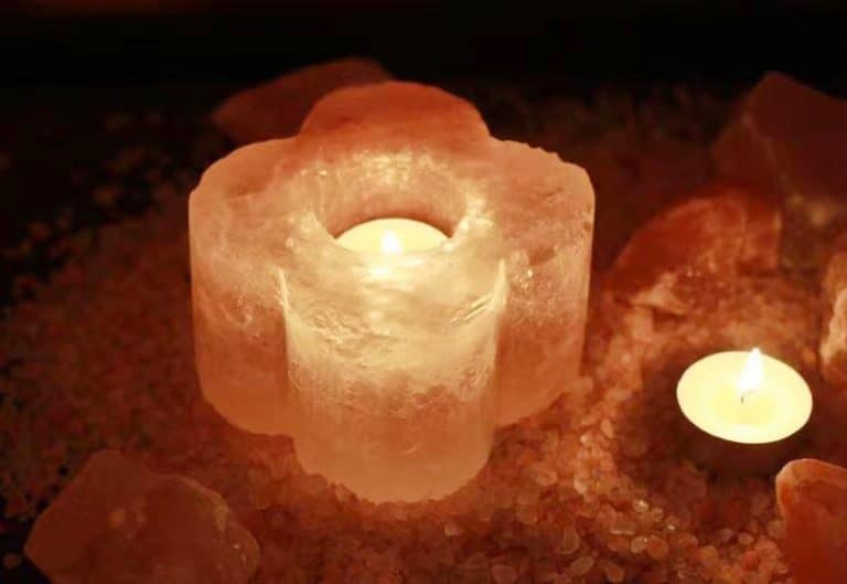 Bougeoir en pierre cristal de sel de l'himalaya, 800-1000g, 10x8cm, en cristal, pour un SPA, pour un mariage, la saint-valentin 25