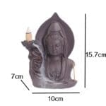 YXY – encensoir à reflux Guanyin, brûleur de Lotus violet sable, porte-encens en céramique, décoration de maison, ornements, cadeaux de noël, 2022 6
