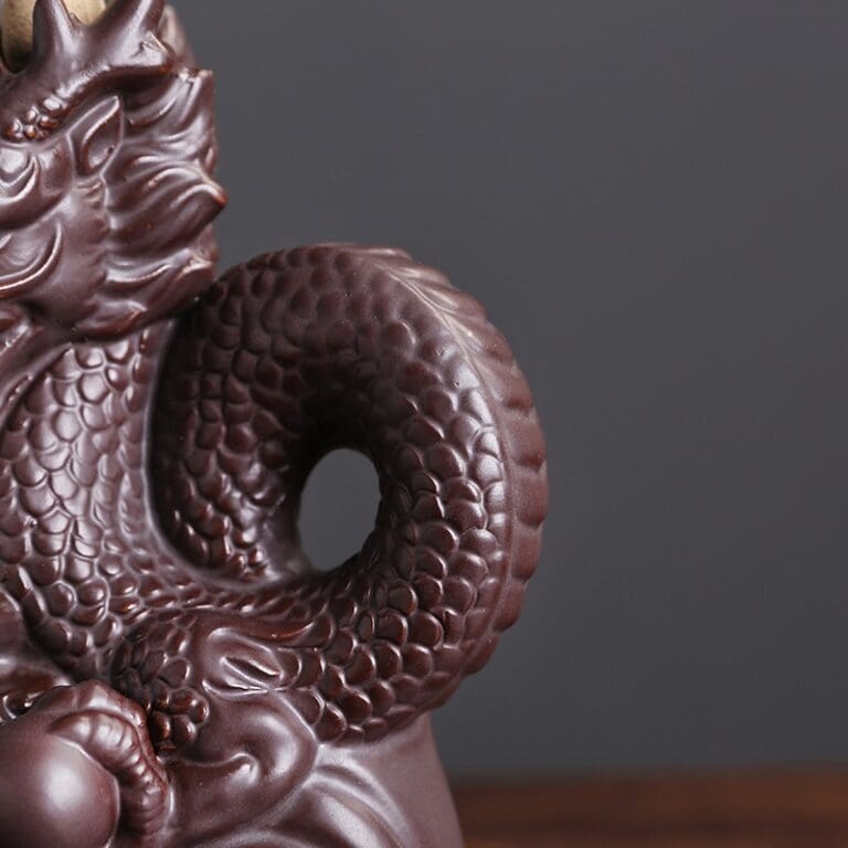Brûleur d'encens à reflux Dragon en céramique, artisanal créatif fait à la main, support d'encens Zen, méditation de jardin, fumée, cascade d'encensoir, décor 2