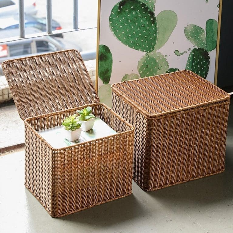 Panier en jonc de mer avec couvercle (coffre jonc de mer) 2