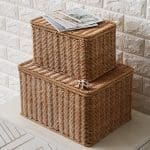 Panier en jonc de mer avec couvercle (coffre jonc de mer) 4