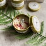 Bougie avec pierre lithothérapie et fleurs séchées 9