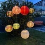 Lanterne ronde chinoise/japonaise, lanterne solaire, décoration d'anniversaire, de mariage, de jardin, à suspendre, fournitures de boules d'ornement, DIY, vacances 1