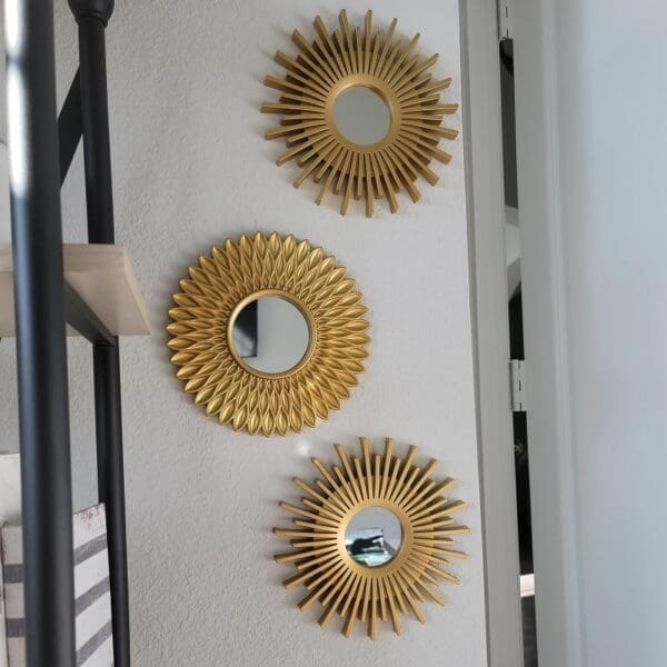 Petit miroir rond doré 2