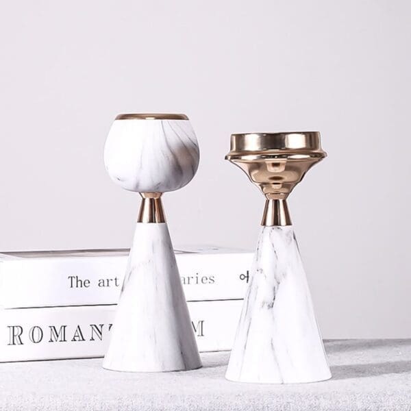 Bougeoir marbre blanc 1