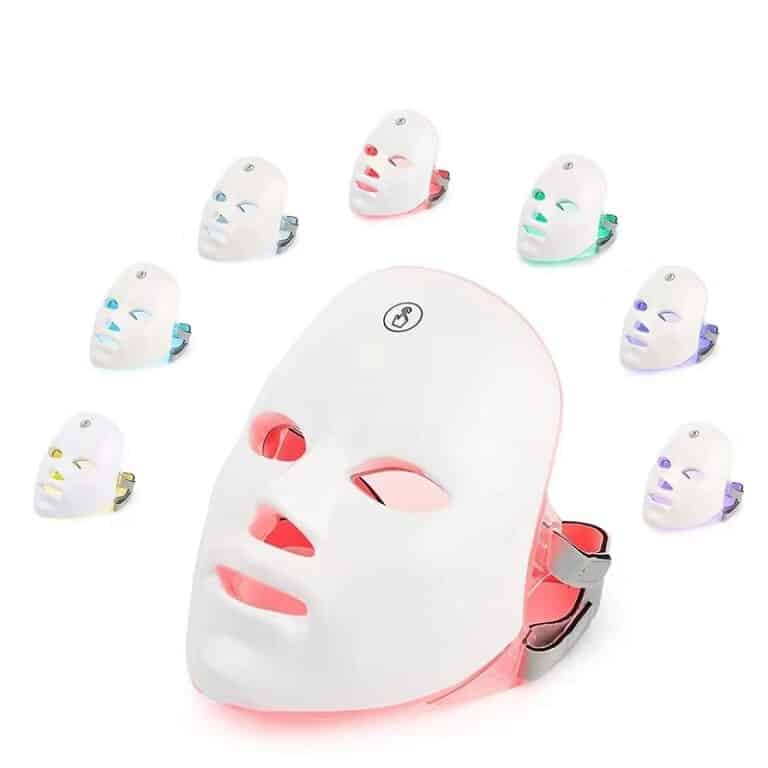 Masque Facial Anti-acné à LED, 7 couleurs, thérapie à photons, rajeunissement de la peau, Anti-rides, soins pour la peau, éclaircissant 7