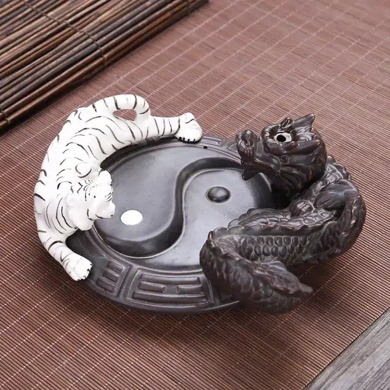 Porte encens yin yang dragon tigre 2